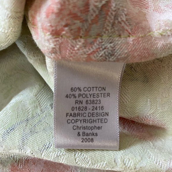 Christopher & Banks size M women's Floral blazer Spring Summer button jacket - Picture 13 of 14